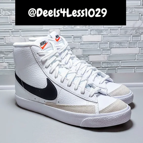 Nike Blazer Mid '77 Womens/Kids White Black Total Orange - Picture 3 of 7